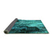 Sideview of Oriental Turquoise Industrial Rug, urb2741turq