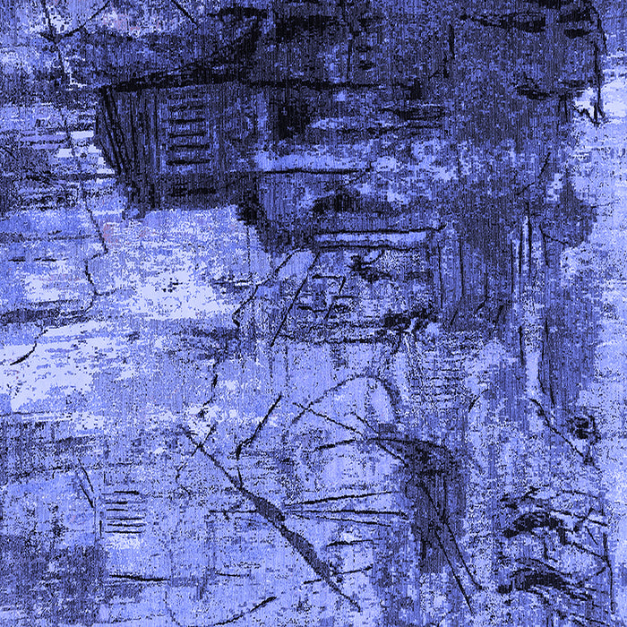 Square Oriental Blue Industrial Rug, urb2741blu