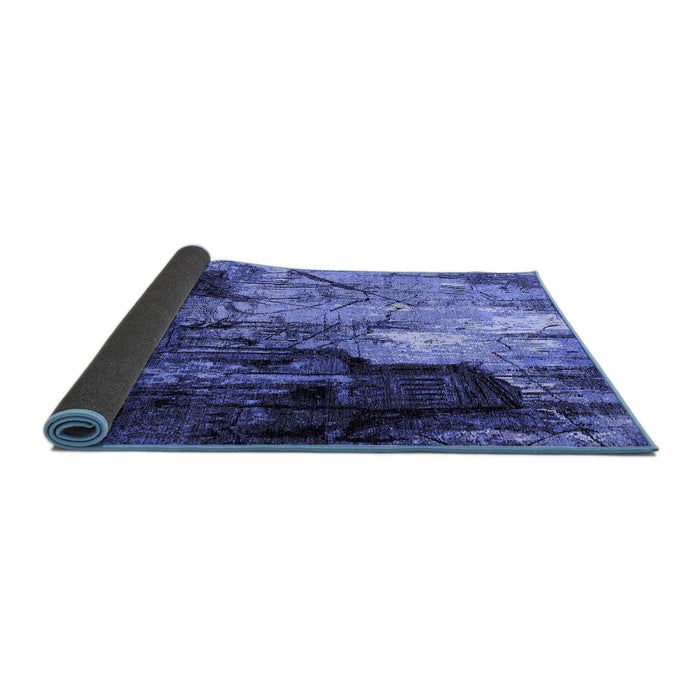 Sideview of Oriental Blue Industrial Rug, urb2741blu