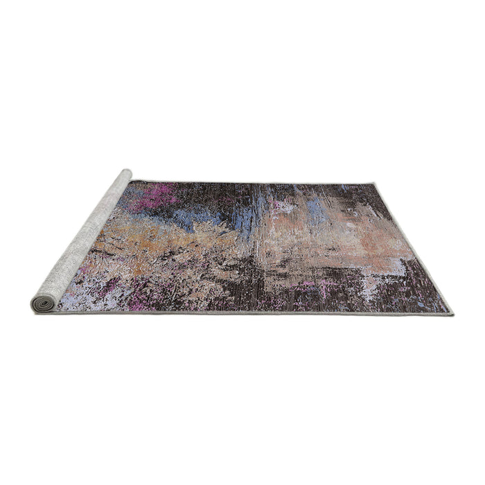 Sideview of Machine Washable Industrial Modern Purple Rug, wshurb2742