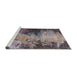 Sideview of Machine Washable Industrial Modern Purple Rug, wshurb2742