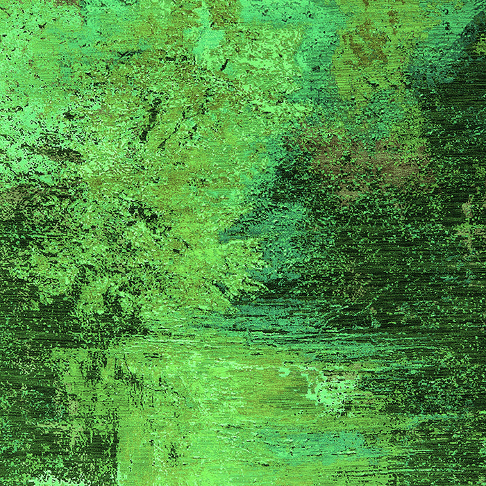 Machine Washable Oriental Green Industrial Area Rugs, wshurb2742grn