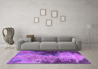 Machine Washable Oriental Purple Industrial Rug, wshurb2742pur