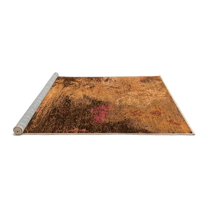 Sideview of Machine Washable Oriental Orange Industrial Area Rugs, wshurb2742org
