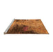 Sideview of Machine Washable Oriental Orange Industrial Area Rugs, wshurb2742org