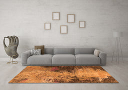 Machine Washable Oriental Orange Industrial Area Rugs in a Living Room, wshurb2742org