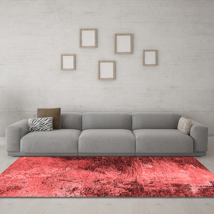 Industrial Red Washable Rugs