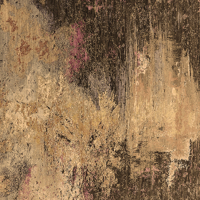 Square Oriental Brown Industrial Rug, urb2742brn