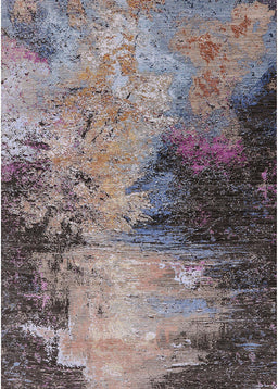 Machine Washable Industrial Modern Purple Rug, wshurb2742