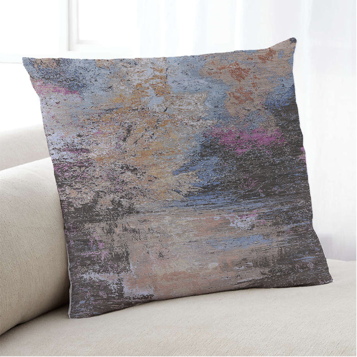 Lifestyle Image of Mid-Century Modern Urban Square Purple Throw Pillow, 18 inch by 18 inch, pwurb2742