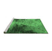 Sideview of Machine Washable Oriental Emerald Green Industrial Area Rugs, wshurb2742emgrn