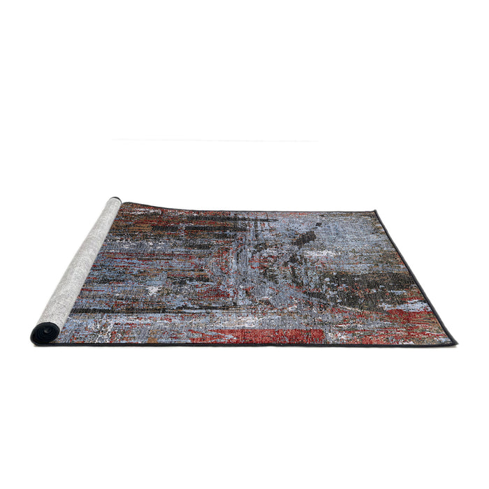 Sideview of Machine Washable Industrial Modern Coffee Brown Rug, wshurb2743