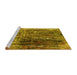 Sideview of Machine Washable Oriental Yellow Industrial Rug, wshurb2743yw