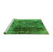 Sideview of Machine Washable Oriental Green Industrial Area Rugs, wshurb2743grn