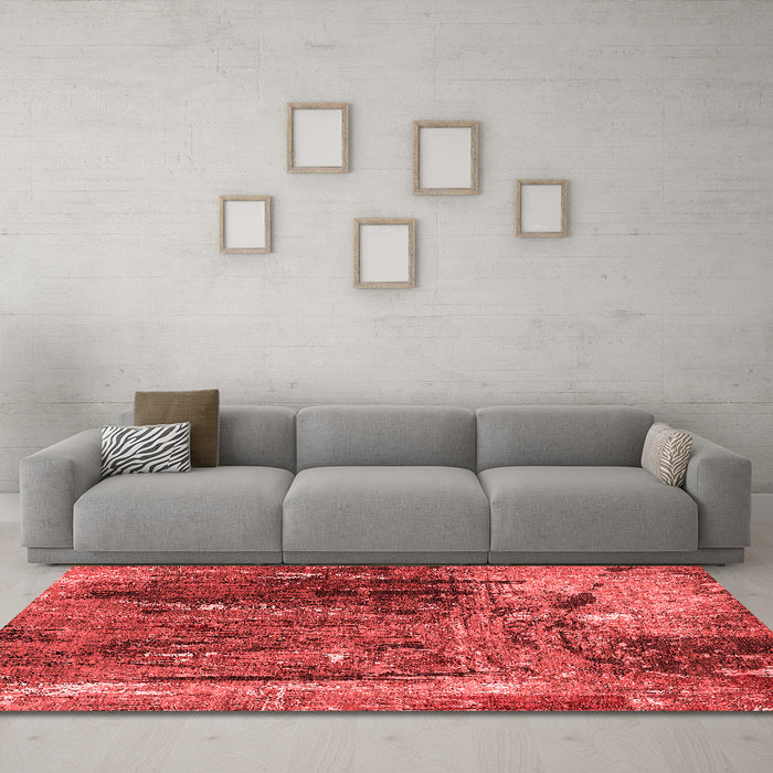 Industrial Red Washable Rugs