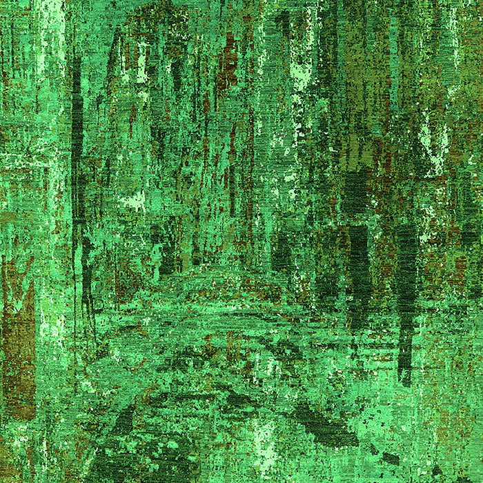 Machine Washable Oriental Green Industrial Area Rugs, wshurb2743grn