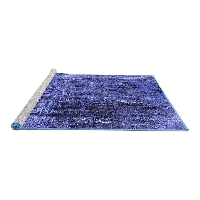 Sideview of Machine Washable Oriental Blue Industrial Rug, wshurb2743blu