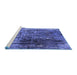 Sideview of Machine Washable Oriental Blue Industrial Rug, wshurb2743blu