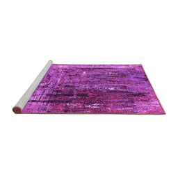 Sideview of Machine Washable Oriental Pink Industrial Rug, wshurb2743pnk