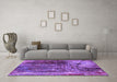 Machine Washable Oriental Purple Industrial Area Rugs in a Living Room, wshurb2743pur