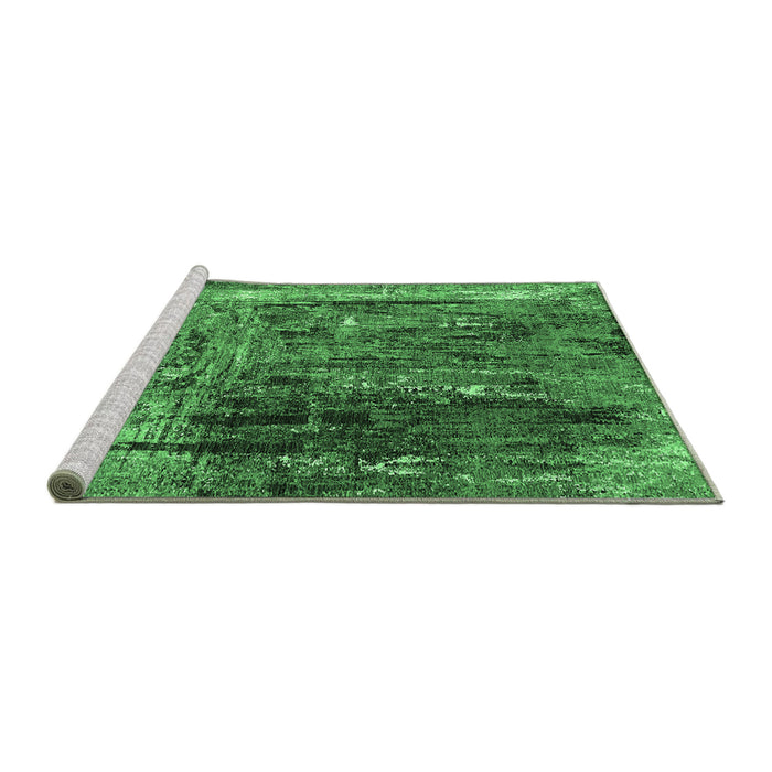 Sideview of Machine Washable Oriental Emerald Green Industrial Area Rugs, wshurb2743emgrn