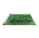 Sideview of Machine Washable Oriental Emerald Green Industrial Area Rugs, wshurb2743emgrn