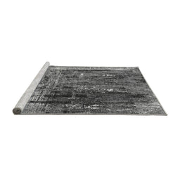 Sideview of Machine Washable Oriental Gray Industrial Rug, wshurb2743gry