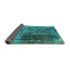 Sideview of Oriental Turquoise Industrial Rug, urb2743turq