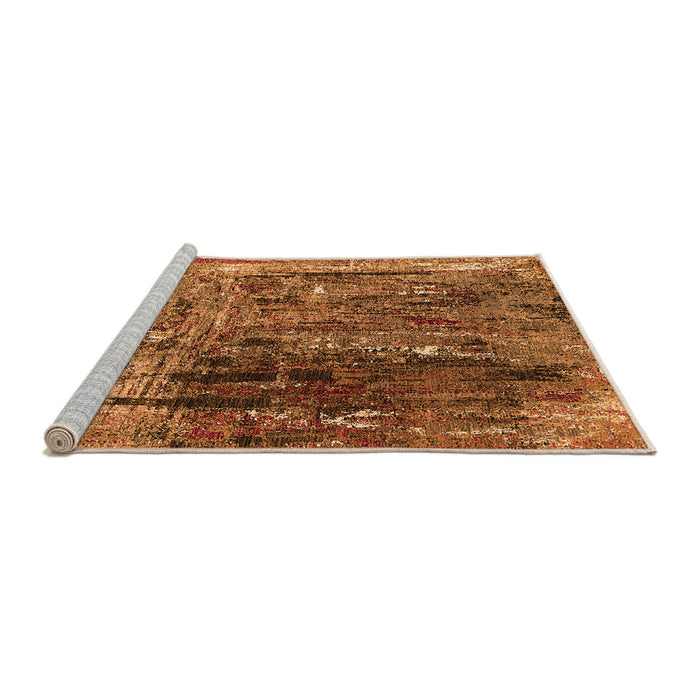 Sideview of Machine Washable Oriental Orange Industrial Area Rugs, wshurb2743org