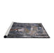 Sideview of Machine Washable Industrial Modern Black Rug, wshurb2744