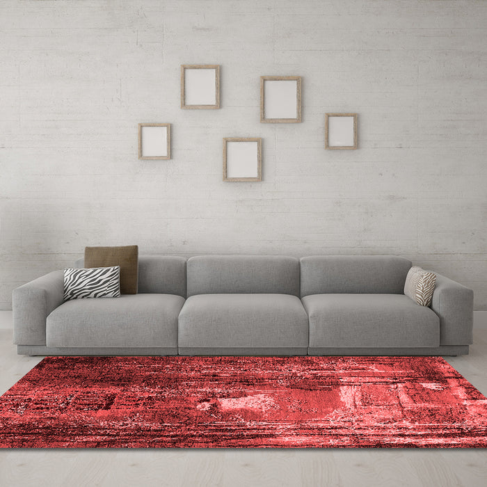 Industrial Red Washable Rugs