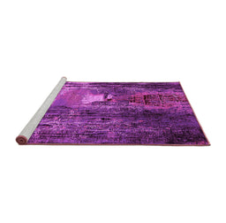 Sideview of Machine Washable Oriental Pink Industrial Rug, wshurb2744pnk