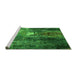 Sideview of Machine Washable Oriental Green Industrial Area Rugs, wshurb2744grn