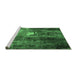 Sideview of Machine Washable Oriental Emerald Green Industrial Area Rugs, wshurb2744emgrn