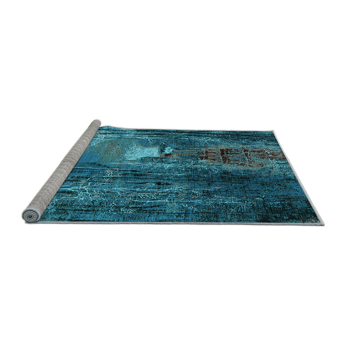 Sideview of Machine Washable Oriental Light Blue Industrial Rug, wshurb2744lblu
