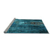 Sideview of Machine Washable Oriental Light Blue Industrial Rug, wshurb2744lblu