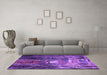 Machine Washable Oriental Purple Industrial Area Rugs in a Living Room, wshurb2744pur