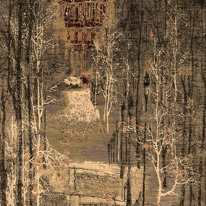 Machine Washable Oriental Brown Industrial Rug, wshurb2744brn