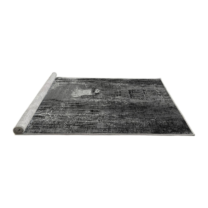 Sideview of Machine Washable Oriental Gray Industrial Rug, wshurb2744gry