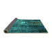 Sideview of Oriental Turquoise Industrial Rug, urb2744turq