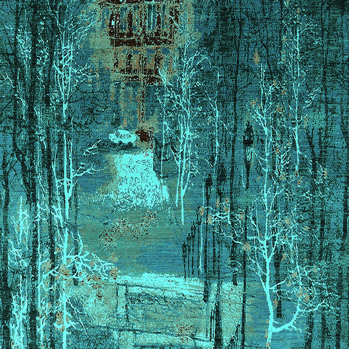 Oriental Turquoise Industrial Rug, urb2744turq