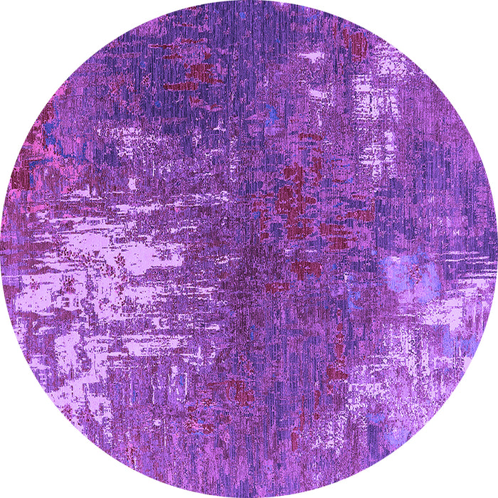 Round Machine Washable Oriental Purple Industrial Area Rugs, wshurb2745pur