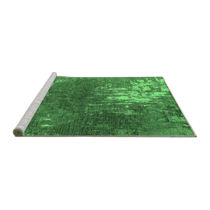 Sideview of Machine Washable Oriental Emerald Green Industrial Area Rugs, wshurb2745emgrn