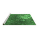 Sideview of Machine Washable Oriental Emerald Green Industrial Area Rugs, wshurb2745emgrn