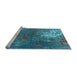 Sideview of Machine Washable Oriental Light Blue Industrial Rug, wshurb2745lblu