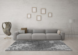 Machine Washable Oriental Gray Industrial Rug in a Living Room,, wshurb2745gry