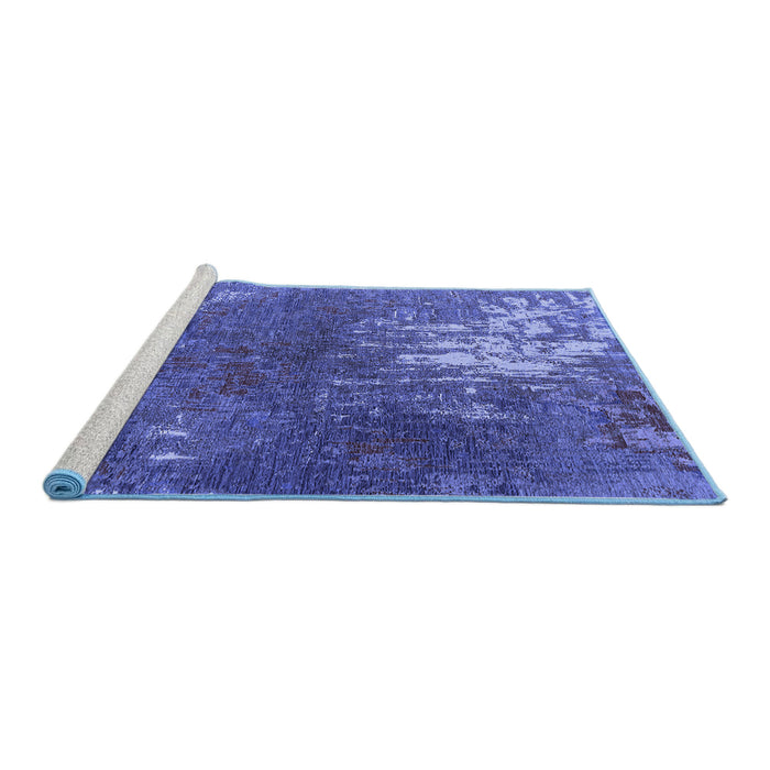 Sideview of Machine Washable Oriental Blue Industrial Rug, wshurb2745blu
