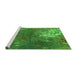 Sideview of Machine Washable Oriental Green Industrial Area Rugs, wshurb2745grn