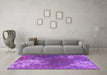 Machine Washable Oriental Purple Industrial Area Rugs in a Living Room, wshurb2745pur