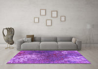 Machine Washable Oriental Purple Industrial Rug, wshurb2745pur